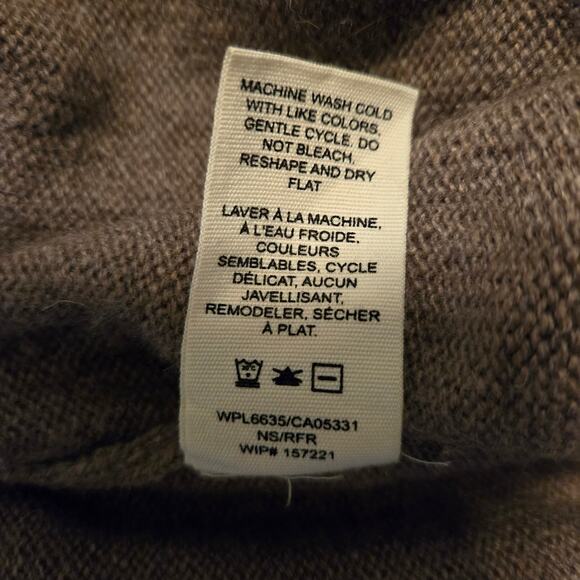 Woolrich Brown Wool Blend Open Front Cardigan Size L Cozy Chic Fall Layering - Picture 12 of 12